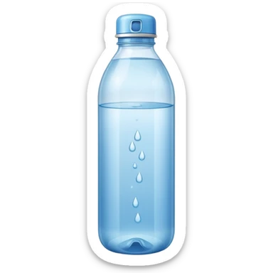 an empty bottle of water, being refilled sticker