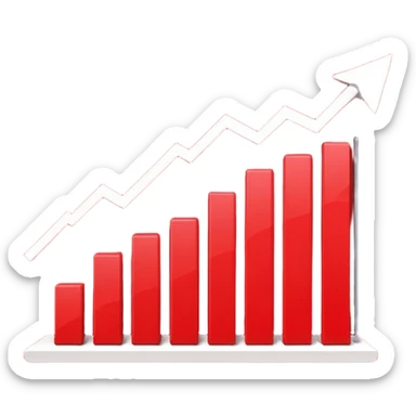 gráfico de ventas color rojo  sticker