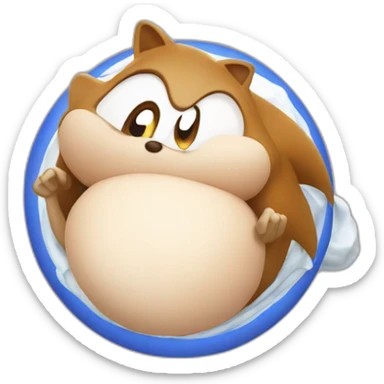 Big pregnant sonic the hedgehog giving birth sticker