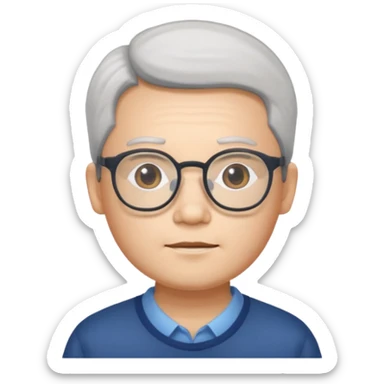 chinese white man wearing glasses with small mouth sticker