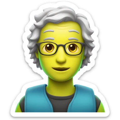 200 IQ in neon sticker