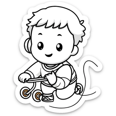 cute child playing sticker