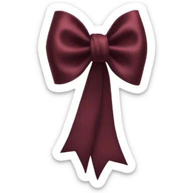 dark red silk bow sticker