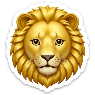 Fais un emoji de pièce d'or avec l'inscription F dessus et un lion très détaillé sticker