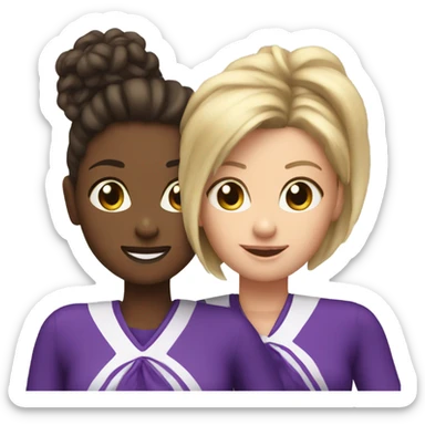 mom and daughter cheerleader sticker
