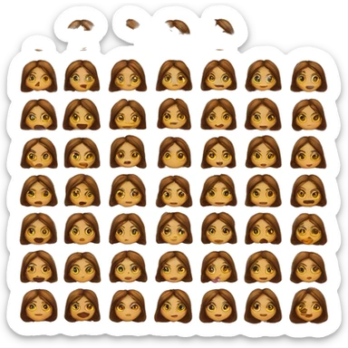 chica de 43 años, pelo castaño por el hombro, ojos almendrados marrones verdosos, labios rojos sticker