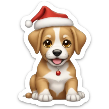 a cristmas puppy sticker