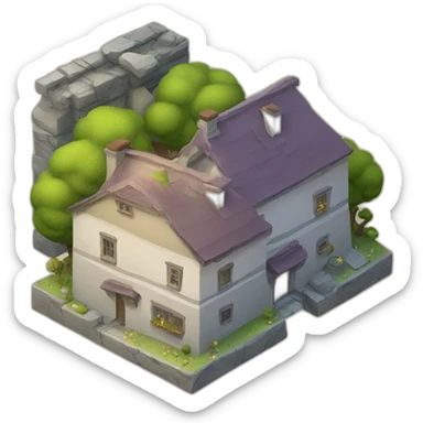 two house connected with a tunnel sticker