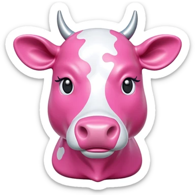   jeff koons style vinyl pink girl cow sculpture  sticker