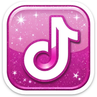 glitter pink logo TikTok sticker