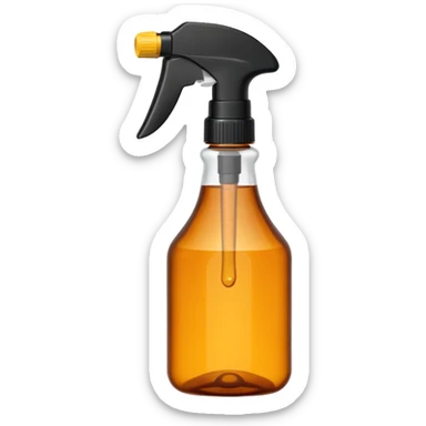 Spray bottle amber black top sticker