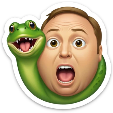 alex jones screaming about gay frogs sticker