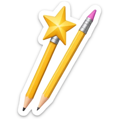 Crayon de papier baguette magique  sticker