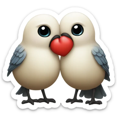 birds kissing sticker