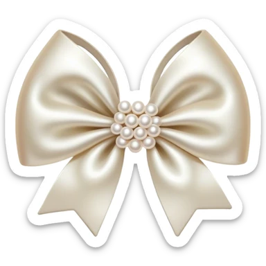 Pearl bow hair clip  sticker