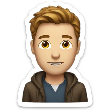 sassy white man with brown hair sticker