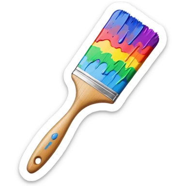 paint brush with raindow paint sticker