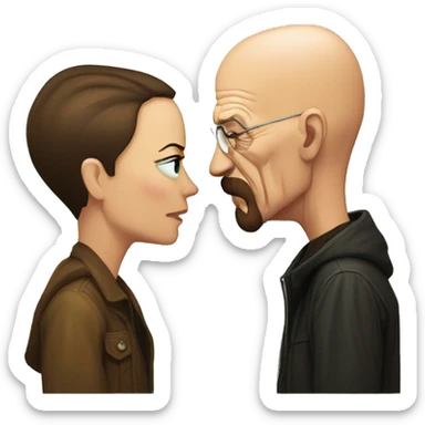 Walter White kissing Jessie Pinkman sticker