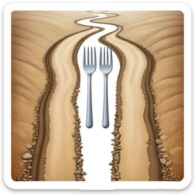 a fork in the road with two different paths sticker