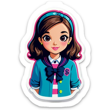 Preppy girl  sticker