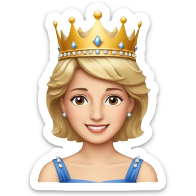 content face, Princess Diana with a crown sticker