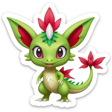 Ugly Fey Toony Axew-Celebi-Shaymin-dragon sticker