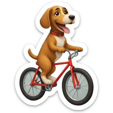 Dog riding a bike sticker