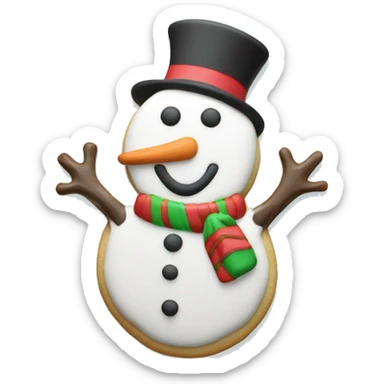 Snowman sugar Christmas Cookie sticker
