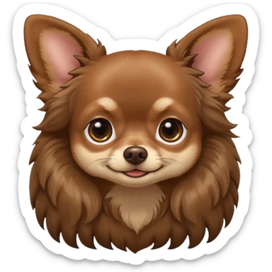 Dark Brown chihuahua long hair sticker