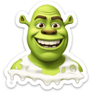shrek covered in milk sticker