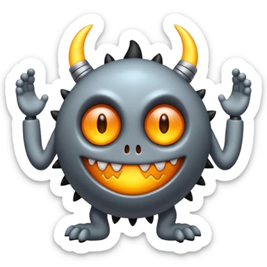 A compact monster that produces sound by tapping its own core in steady, heartbeat-like rhythms. Its body glows faintly with each beat it makes. sticker