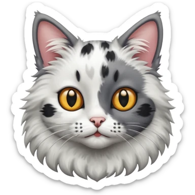 A cat with white and black spots sticker