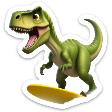 dinosaur surfing  sticker