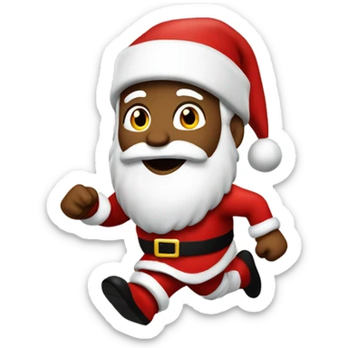 traditional Santa running sticker