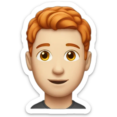 young man with short redhead hair sticker
