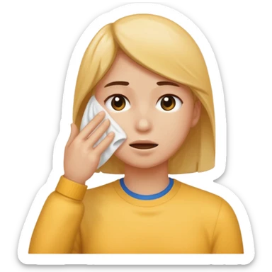 Wiping off sweat sticker