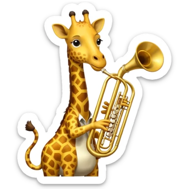 A giraffe playing trombone  sticker