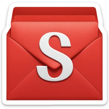 red envelope with white "S" logo sticker