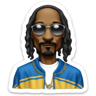 Snoop dogg in a crip outfit smoking cigar sticker
