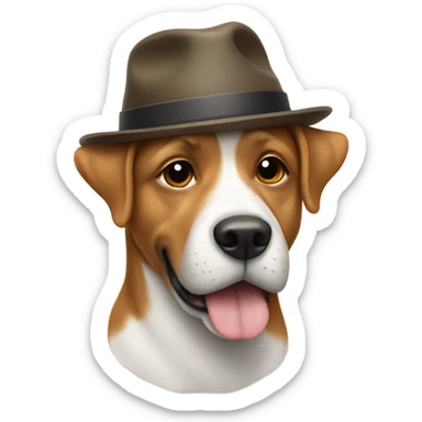 Dog wearing hat sticker