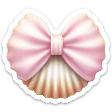 Pearl shell and light pink bow sticker