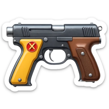 i want to make an X letter using 2 gas station  pistols sticker