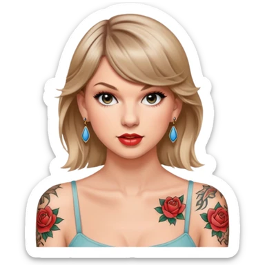 Taylor swift wearing tattoos sticker