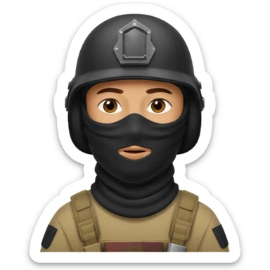 
Iraqi man soldier in helmet and balaclava sticker