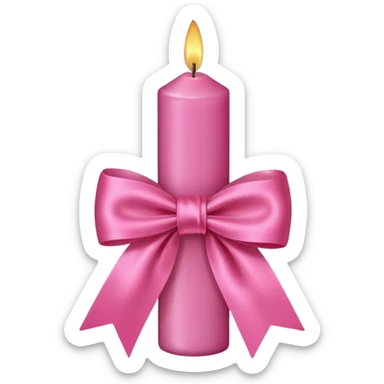 Pink candle with pink ribbon sticker