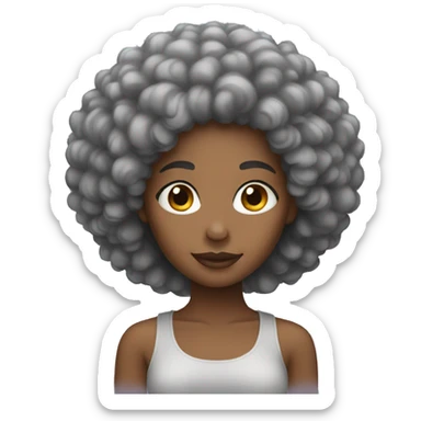 black woman grey afro hair sticker