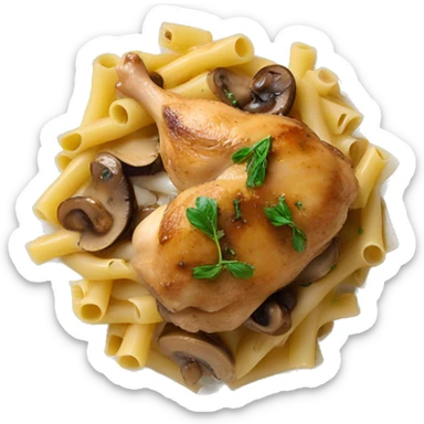 chicken marsala mushrooms over pasta  sticker