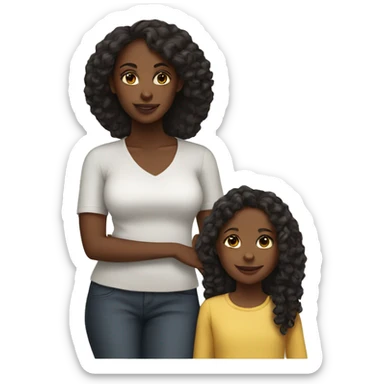 black girl with daughter sticker