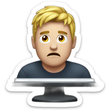 dan getting angry about his monitor sticker