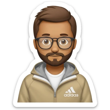 I need a weasel with glasses in an adidas jacket and a three day beard sticker